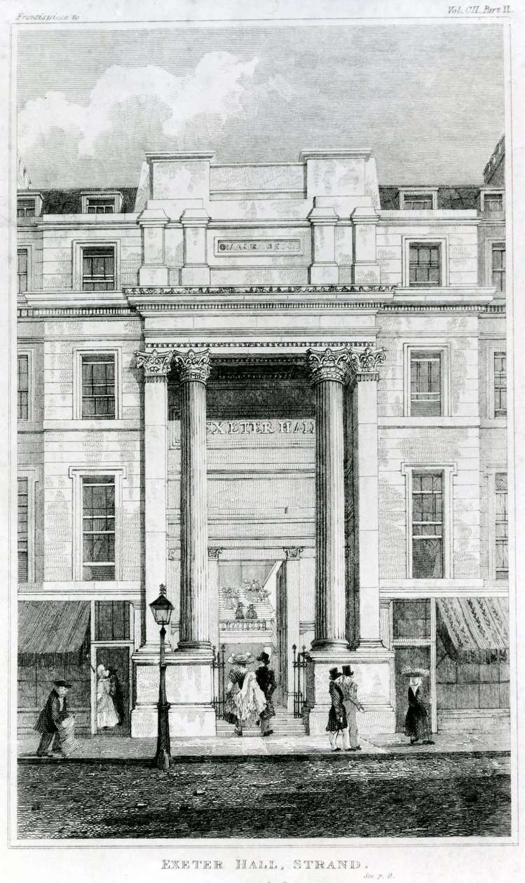 Exeter Hall, Strand, Londres, tiré du Gentlemans Magazine - English School