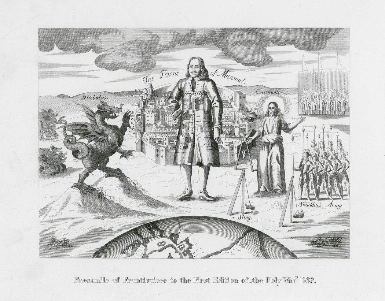 Fac-similé du frontispice de la première édition de la Guerre Sainte - English School