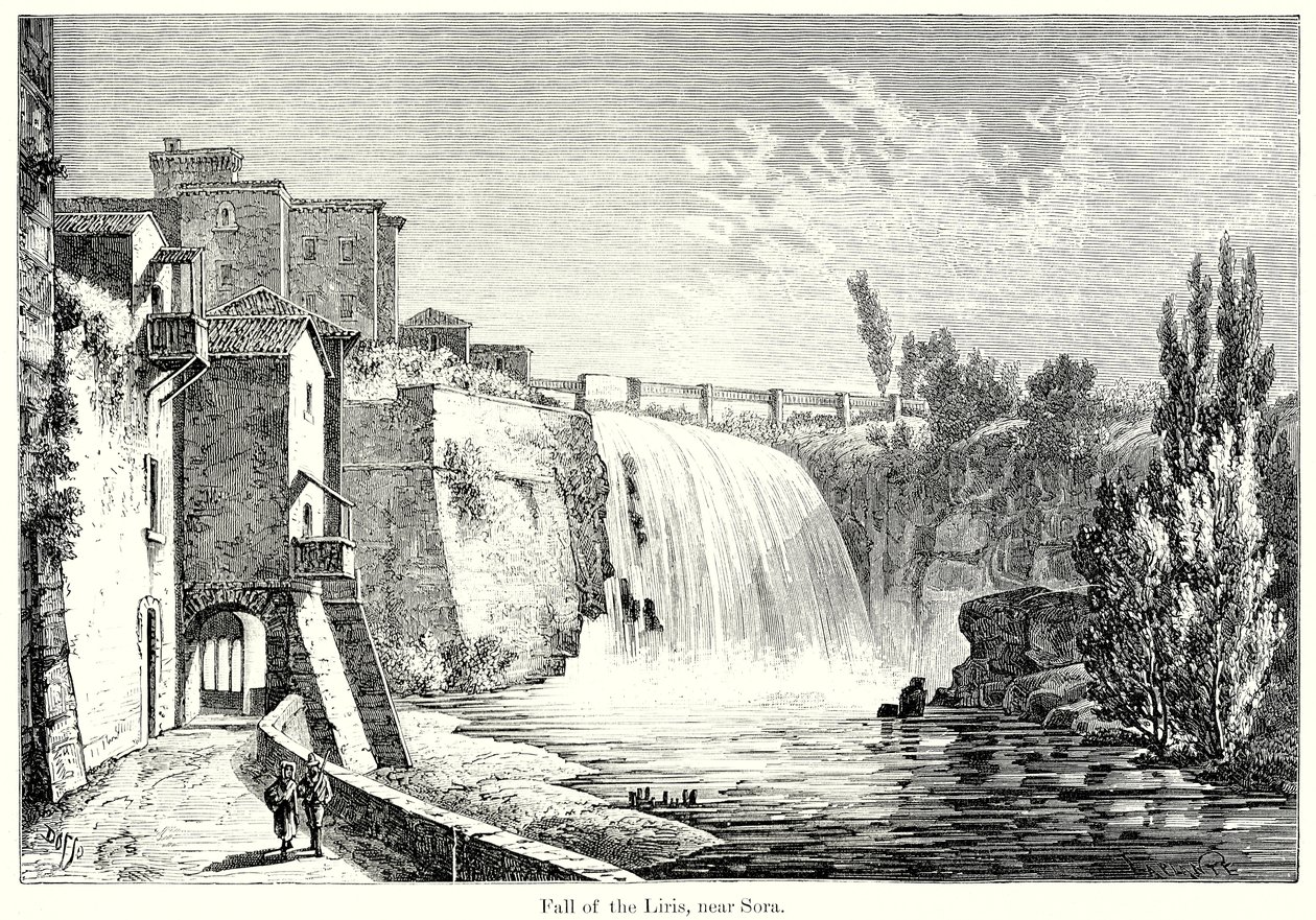 Chute du Liris, près de Sora (gravure) - English School