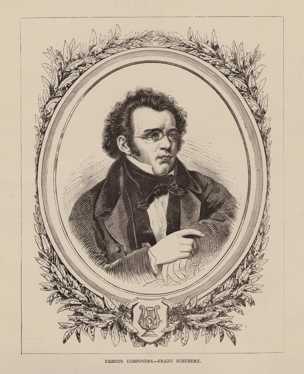 Compositeurs célèbres, Franz Schubert (gravure) - English School