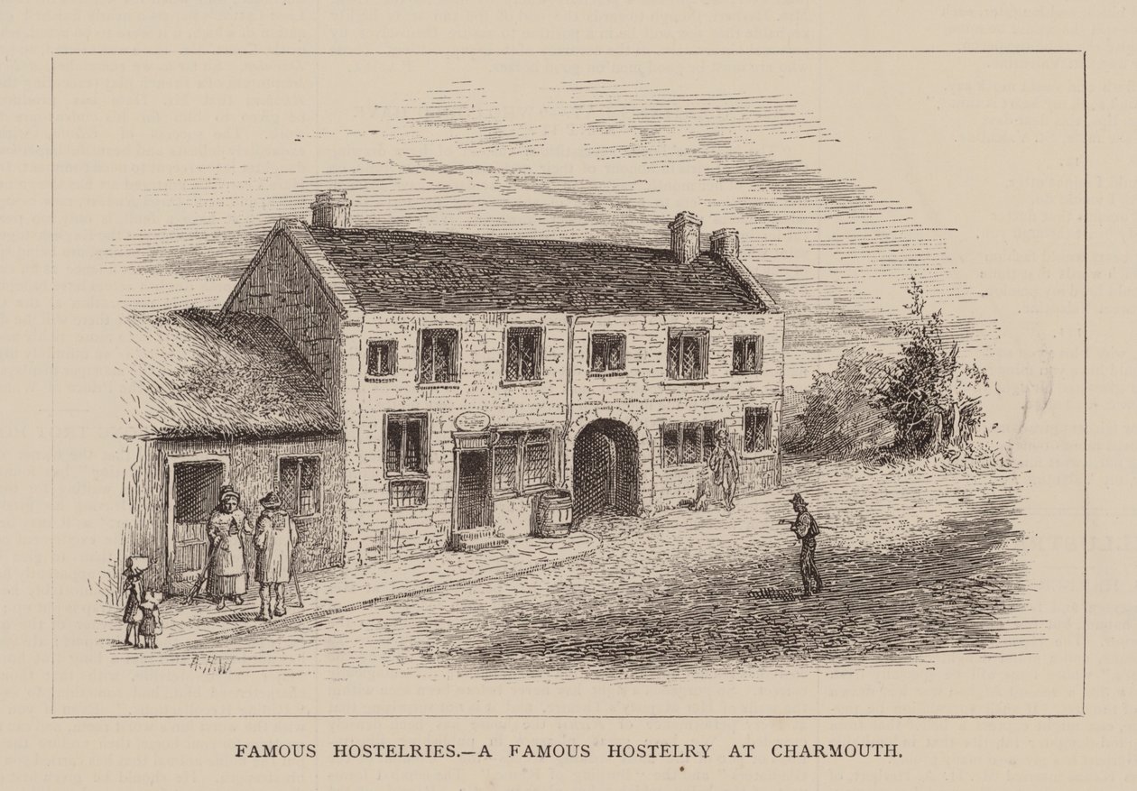 Famous Hostelries, A Famous Hostelry at Charmouth (gravure) - English School
