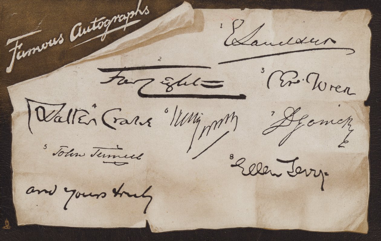 Autographes célèbres et votre serviteur (litho) - English School