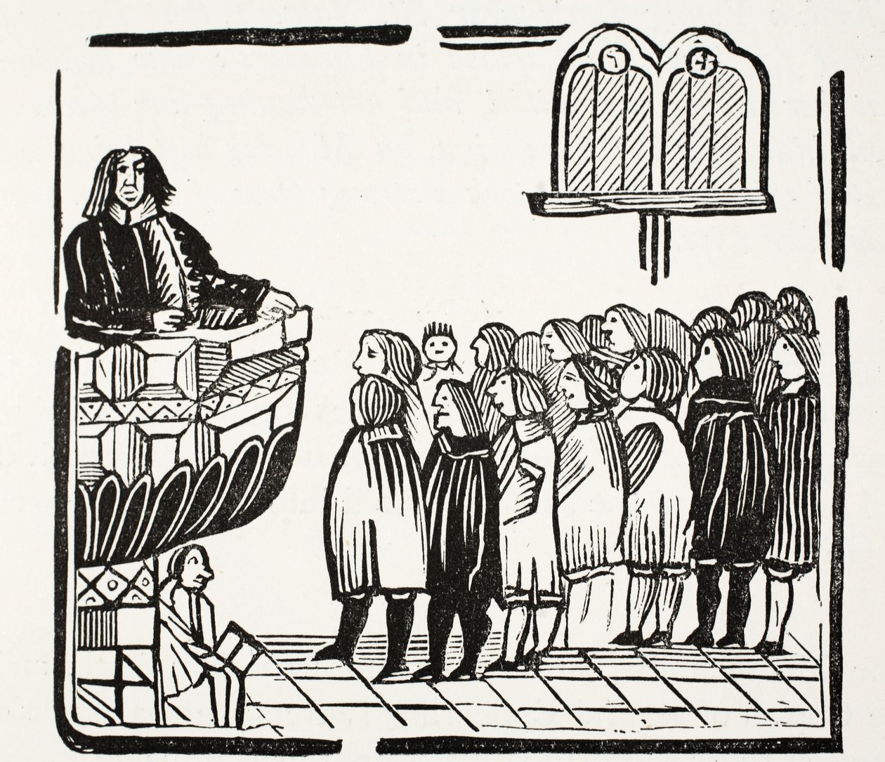 Avertissements plus terribles de Dieu, illustration de Chap-books du XVIIIe siècle par John Ashton, pub. 1882 - English School
