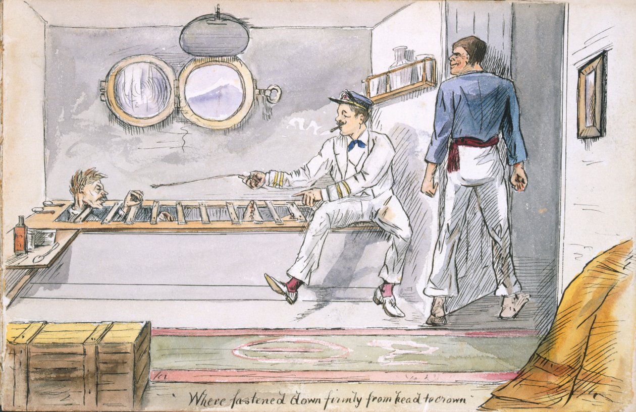 Solidement attaché de la tête à la couronne..., vers 1880 - English School