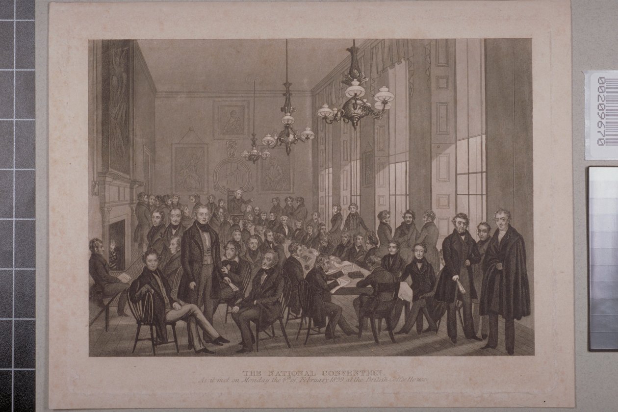Première réunion chartiste, British Coffee House sur Cockspur Street, 1839 - English School