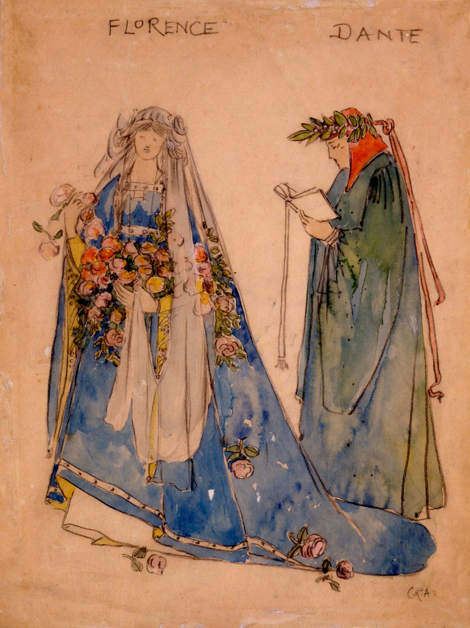 Florence et Dante, années 1890 - English School