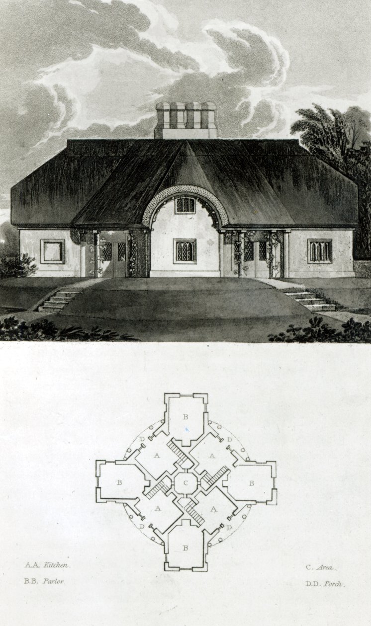 Quatre Cottages, 1818 - English School