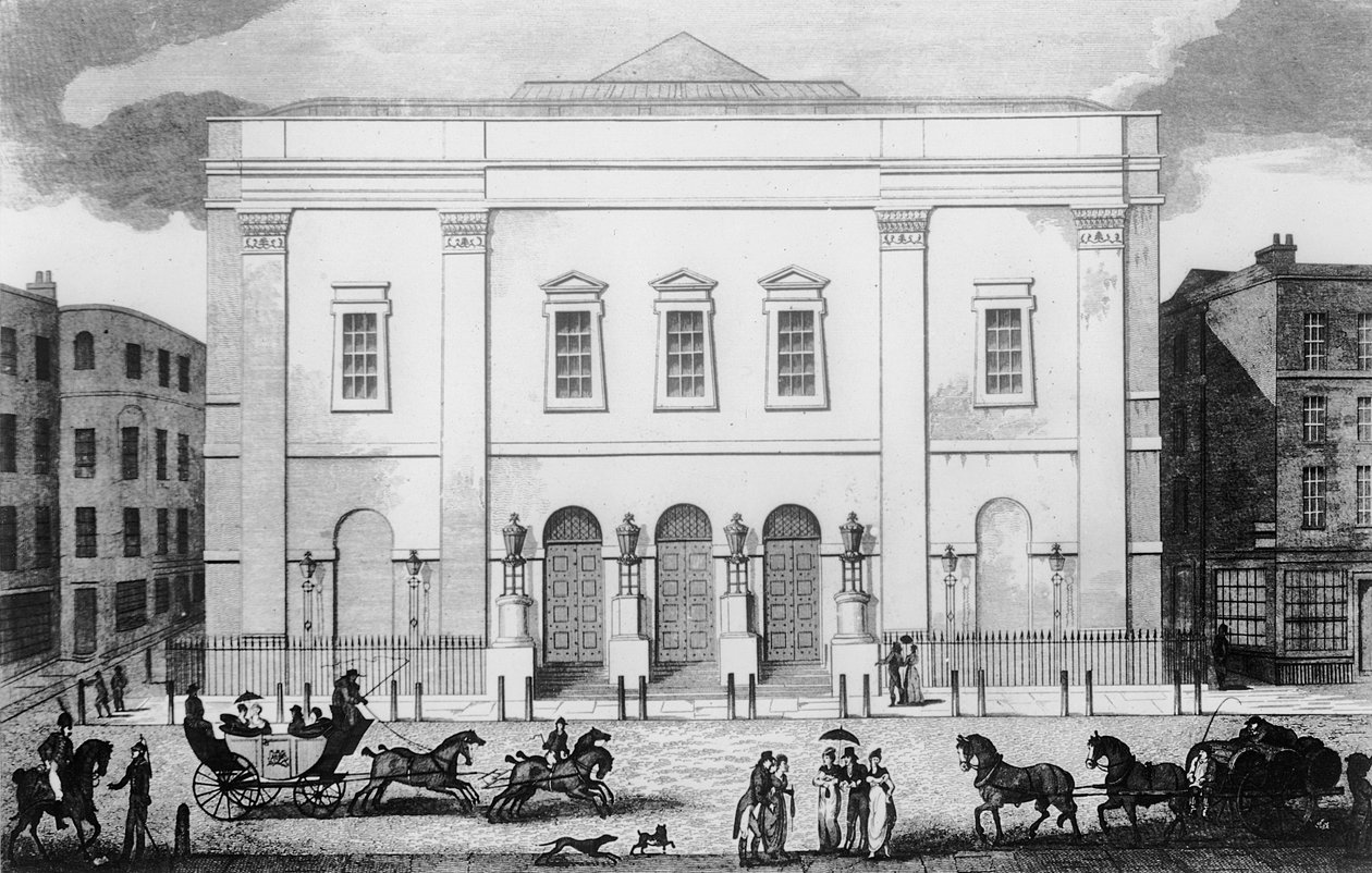 Vue de face du Théâtre Royal Drury Lane - English School