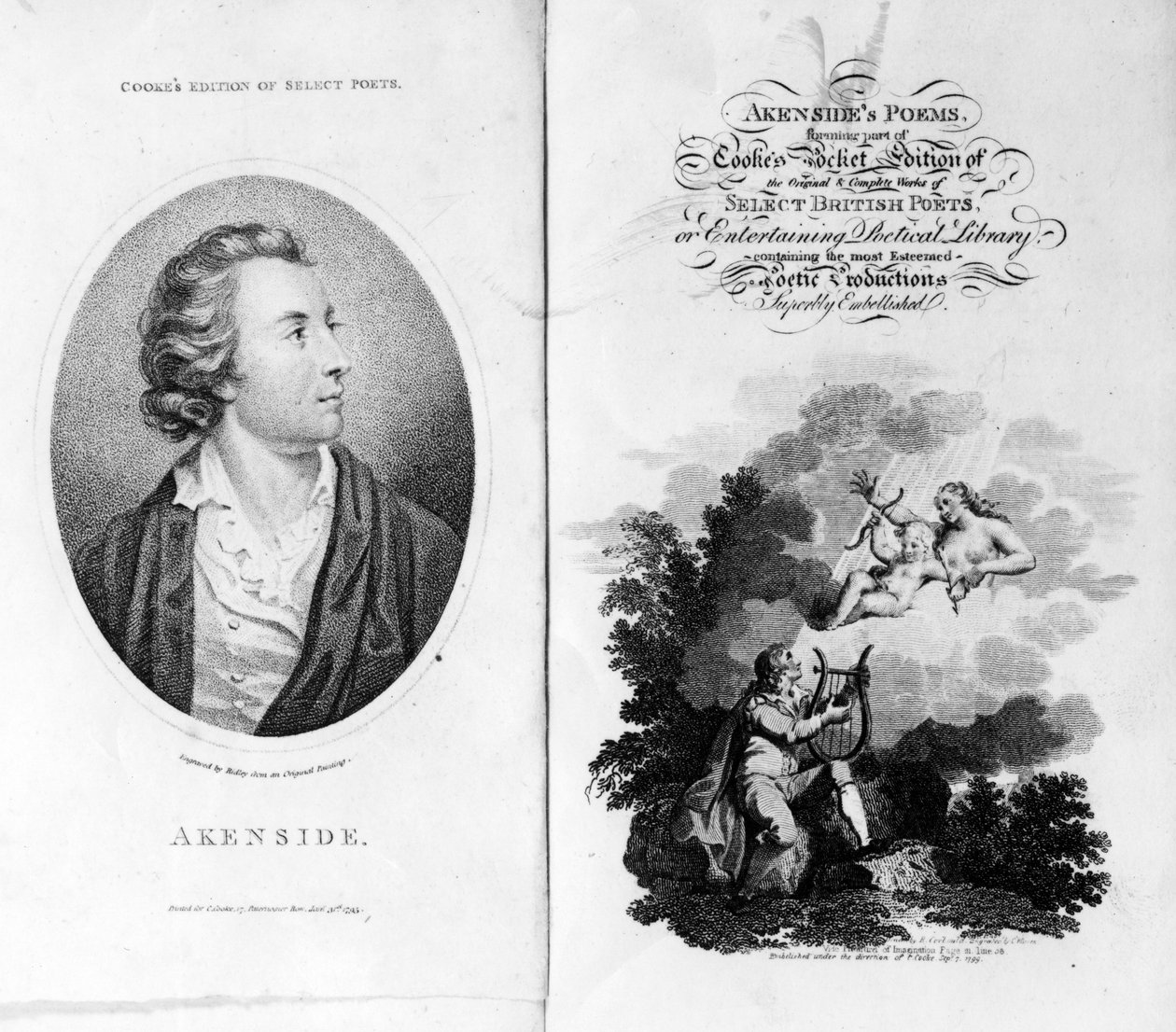 Frontispice et page de titre des poèmes d