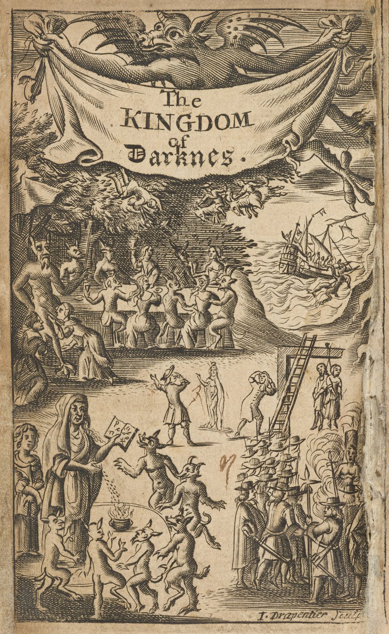 Frontispice de Nathaniel Crouch, Le Royaume des Ténèbres - English School