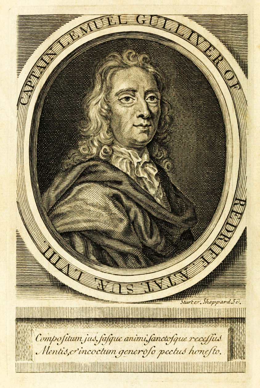 Frontispice portrait du capitaine Lemuel Gulliver de 