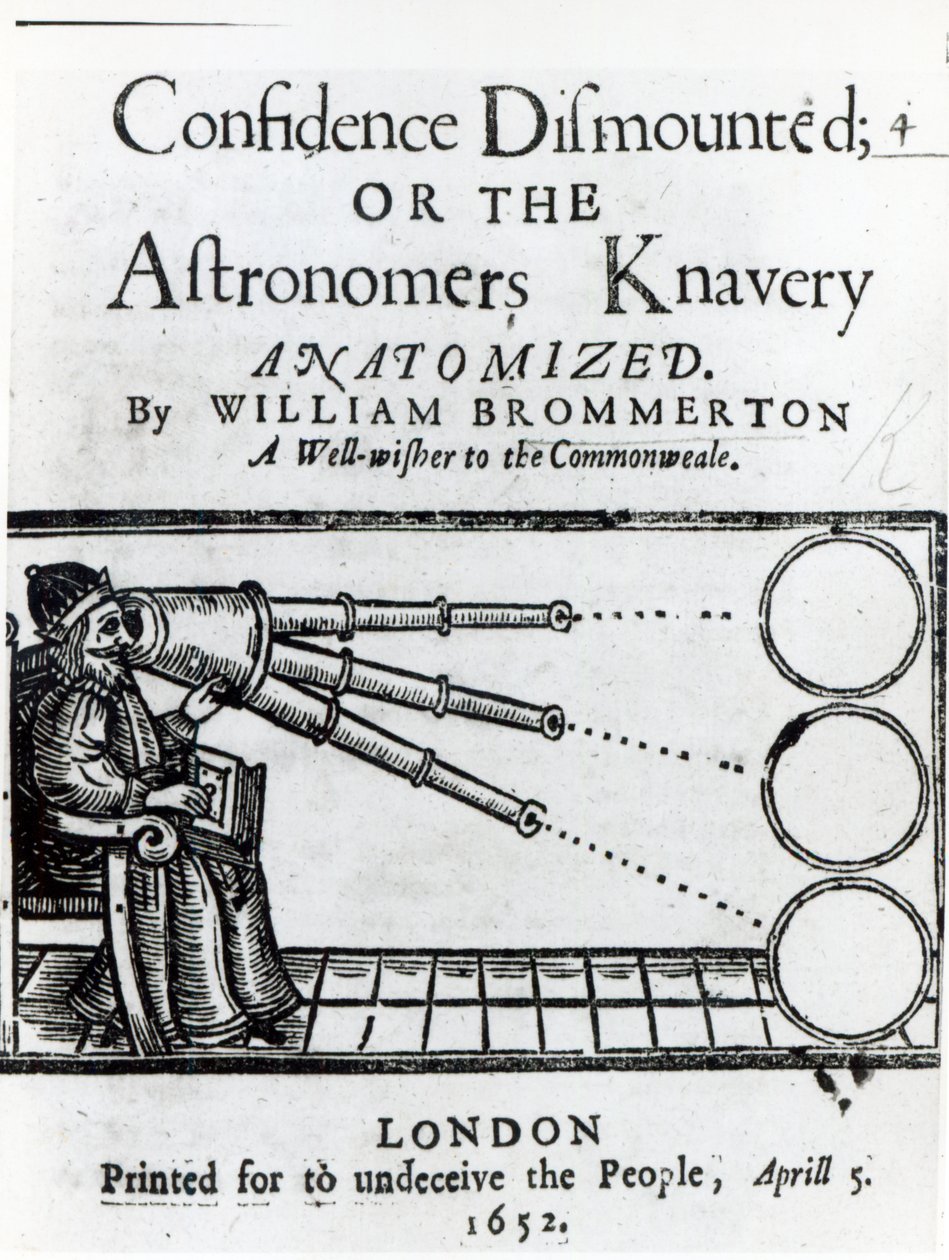 Frontispice de Confidence Dismounted; or the Astronomers Knavery Anatomized par William Brommerton, publié en 1652 - English School