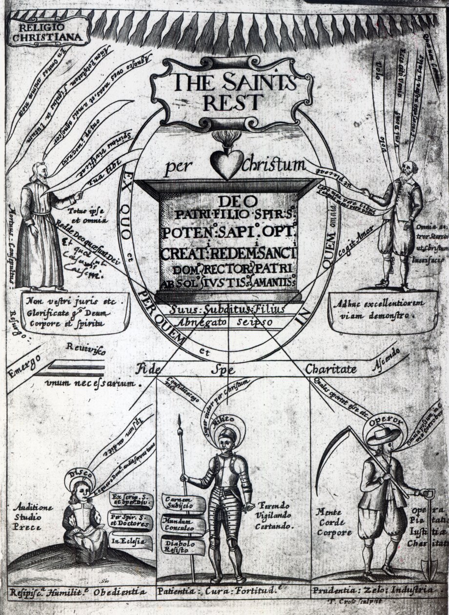 Frontispice de The Saints Everlasting Rest de Richard Baxter, imprimé en 1652 - English School