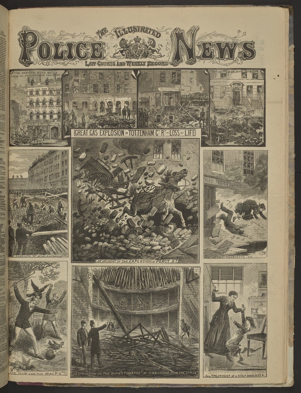 GREAT GAS EXPLOSION IN TOTTENHAM CT. LOSS OF LIFE", Illustrated Police News - English School