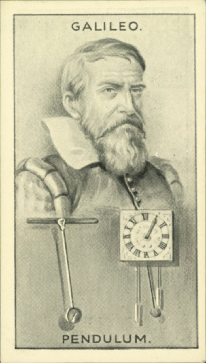 Galilée, pendule (litho) - English School