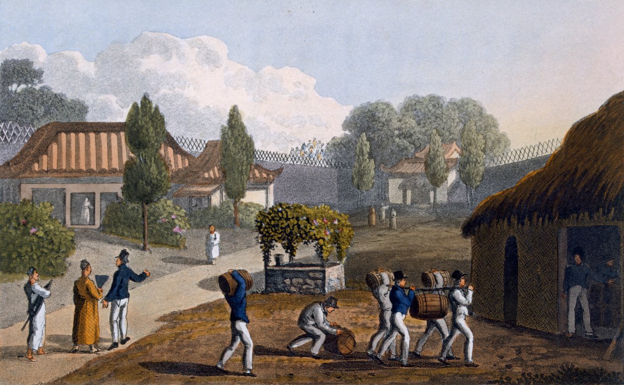 Jardin du temple de Lewchew, 1820 - English School