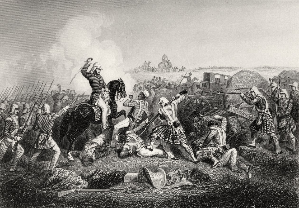 Attaque du général Havelock sur Nana Sahib à Futtypore en 1857, de 