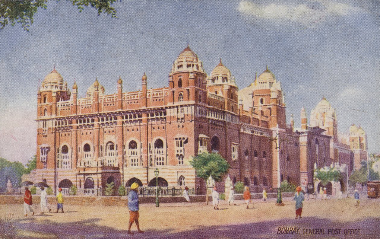 General Post Office, Bombay (lithographie couleur) - English School