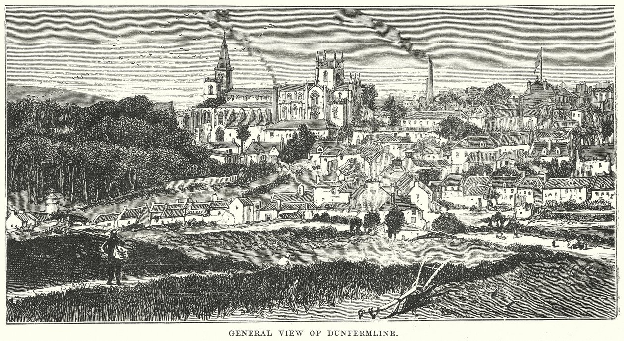 Vue générale de Dunfermline (gravure) - English School