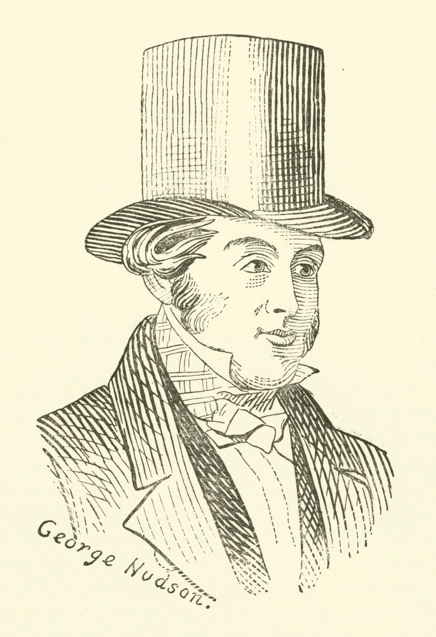 George Hudson, le roi des chemins de fer (gravure) - English School
