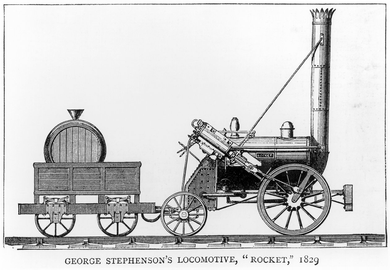 La locomotive de George Stephenson, Rocket, 1829 - English School