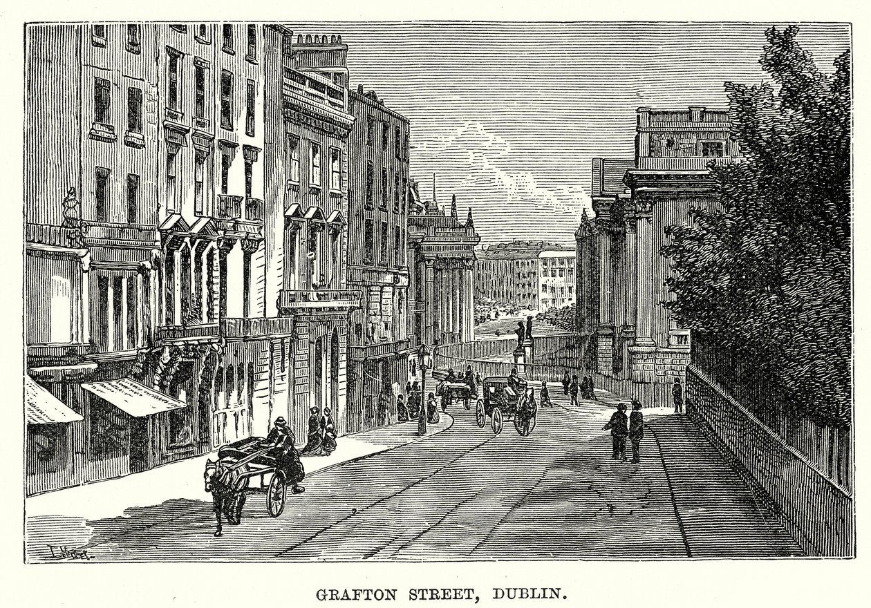 Grafton Street, Dublin (gravure) - English School