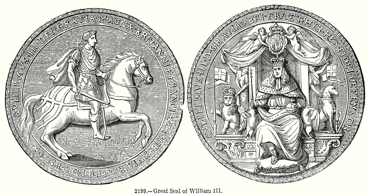 Le grand marché de Guillaume III (gravure) - English School