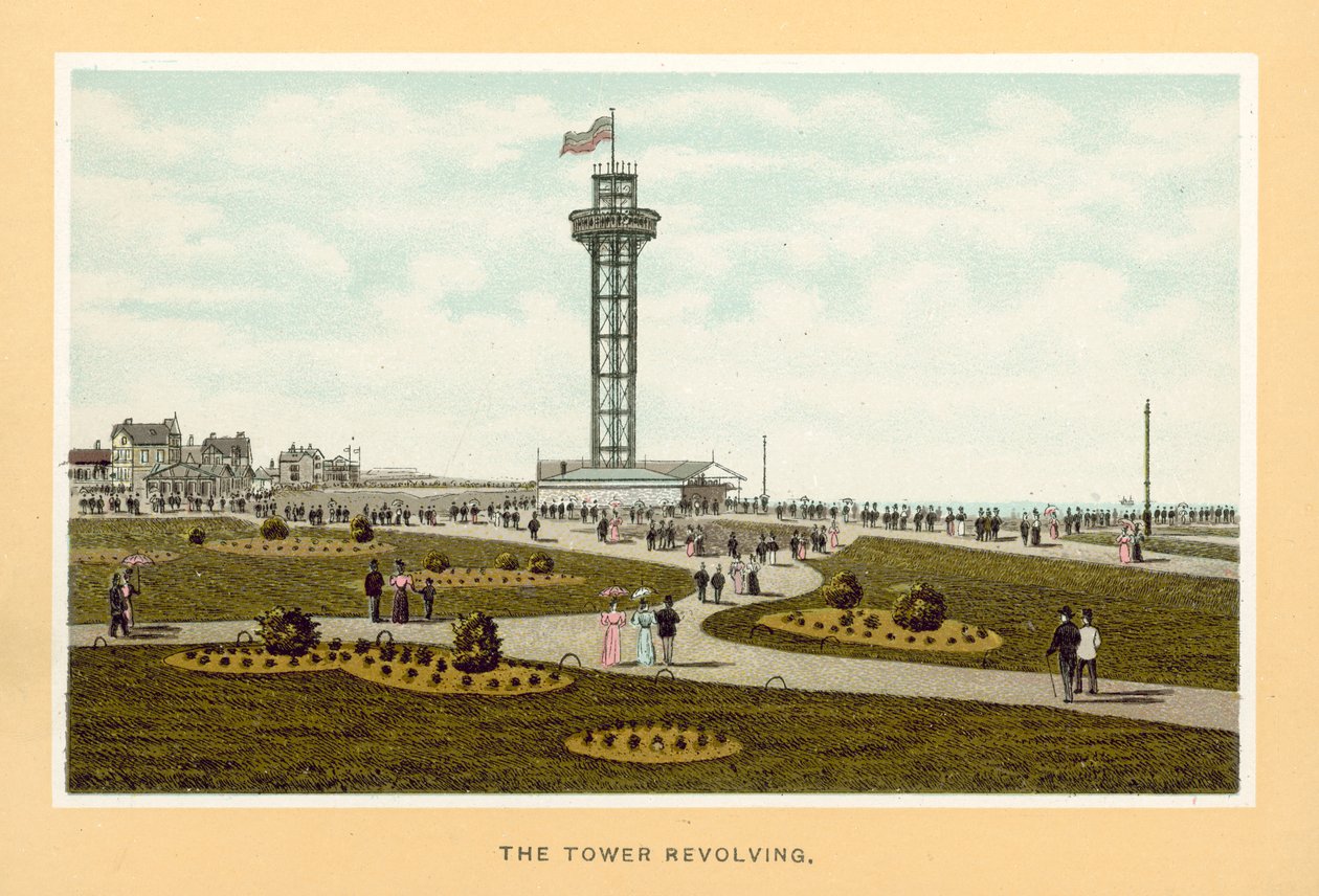 Great Yarmouth : La Tour Tournante (lithographie couleur) - English School