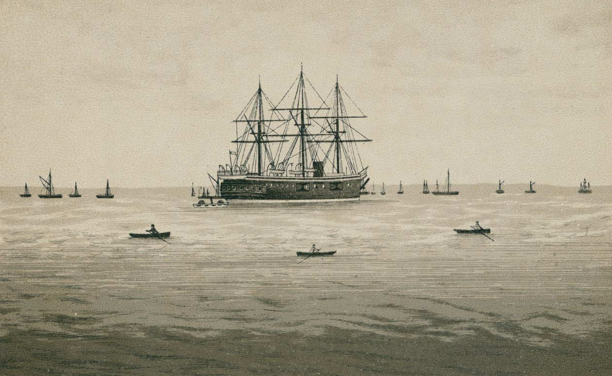 HMS Penelope (lithographie) - English School