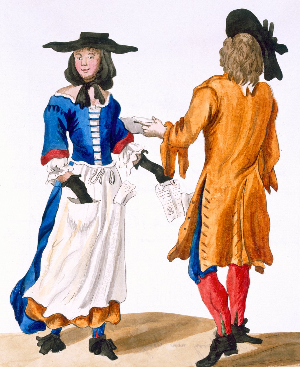 Habits des chanteurs de ballades, vers 1675 - English School