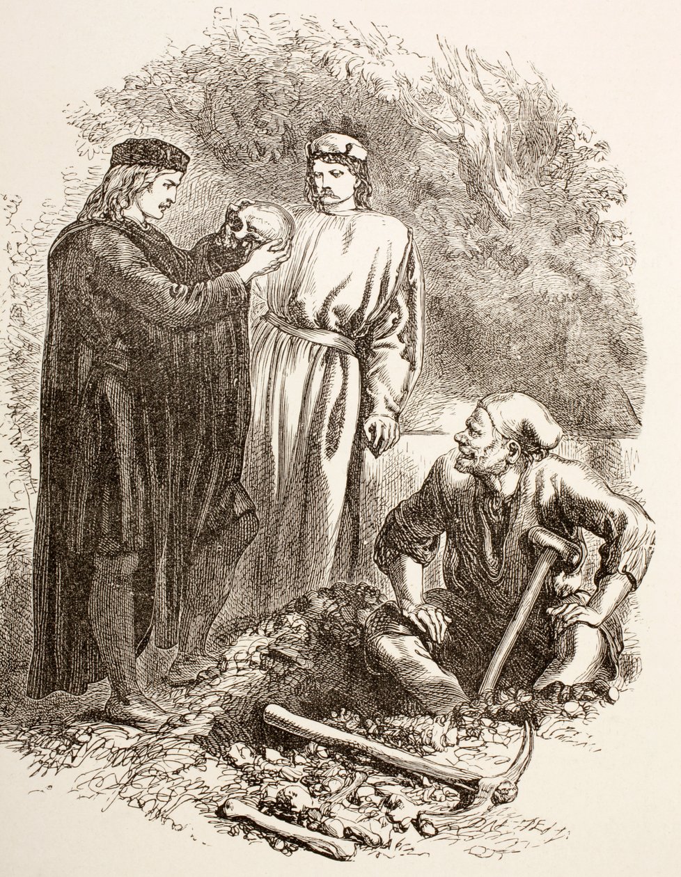 Hamlet tient le crâne de Yorick, illustration de l
