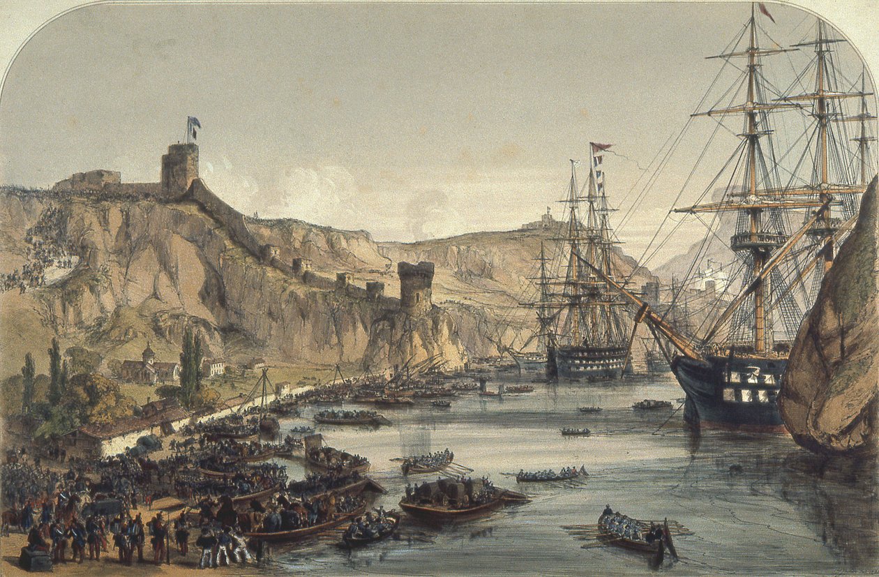 Port de Balaklava regardant vers la mer Noire, 1859 - English School