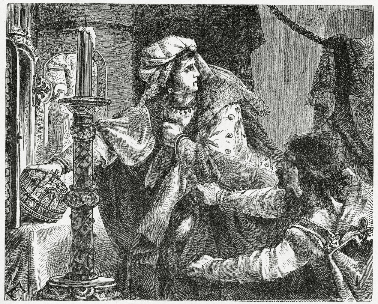 Hélène Kottanerin vole la couronne de Saint-Étienne en 1440, 1882 - English School