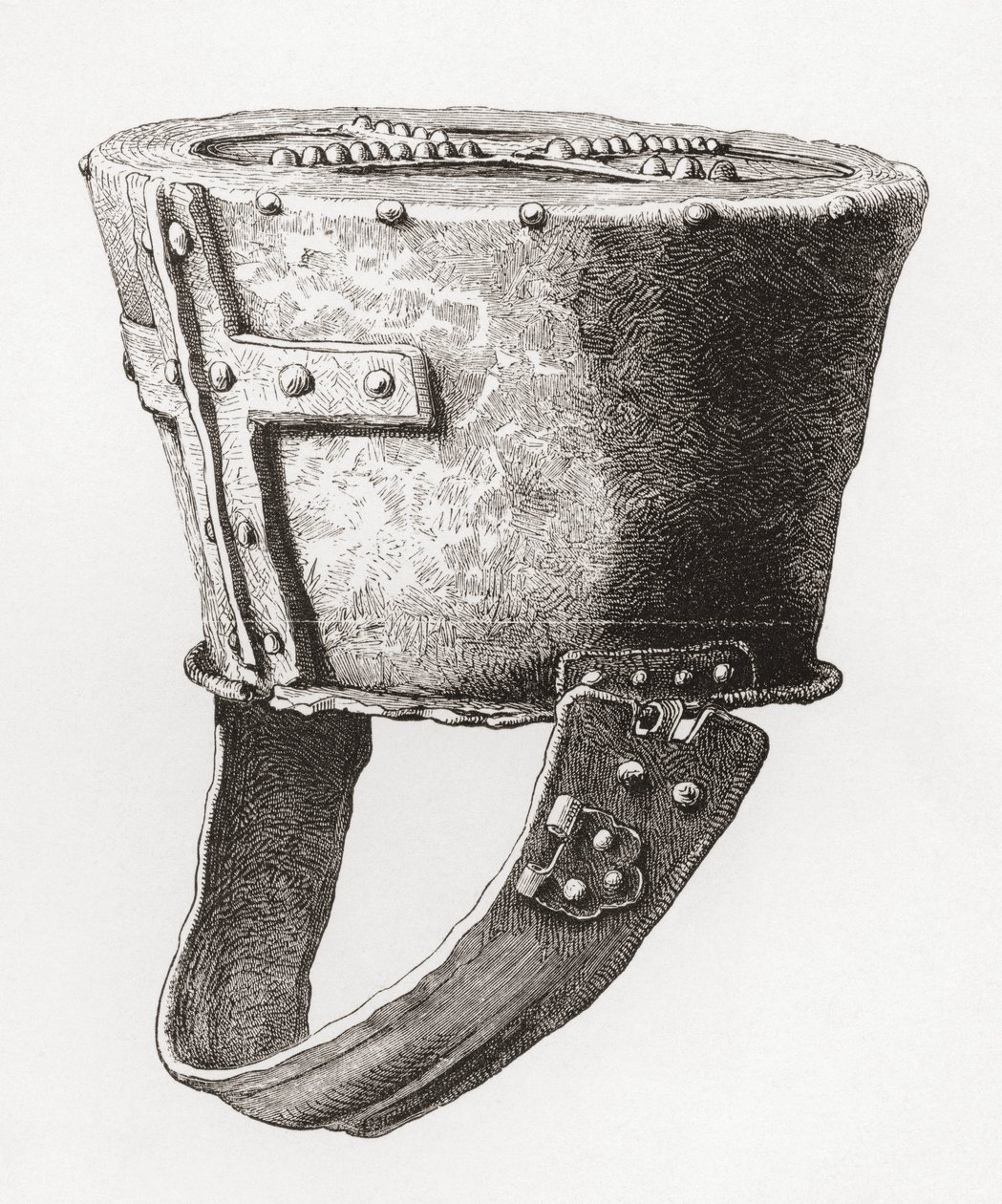 Casque, du château de Pomeroy, Angleterre, datant de c.12ème siècle, tiré de L