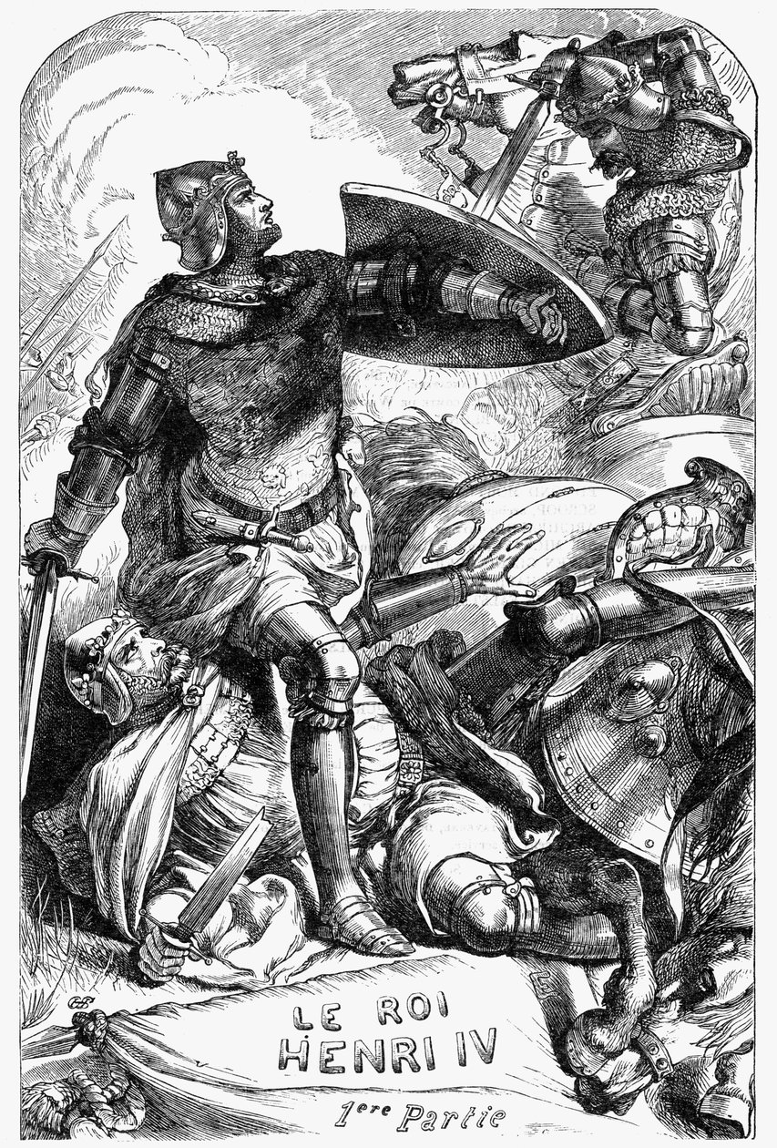 Henri IV - Illustration dans "Œuvres complètes de William Shakespeare" 1866 - Les illustrations et la forme générale de cette édition sont empruntées à Shakespeare illustré de Cassell, publié à Londres - English School