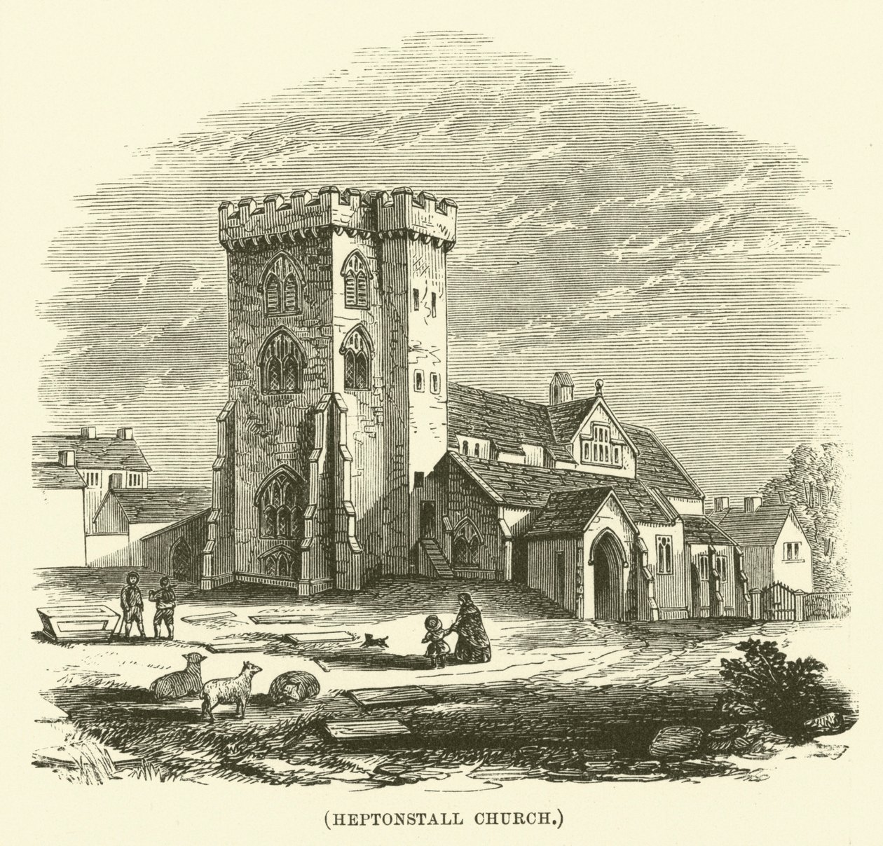Église de Heptonstall (gravure) - English School