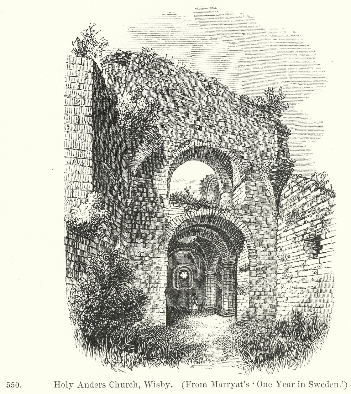 Église Holy Anders, Wisby (gravure) - English School