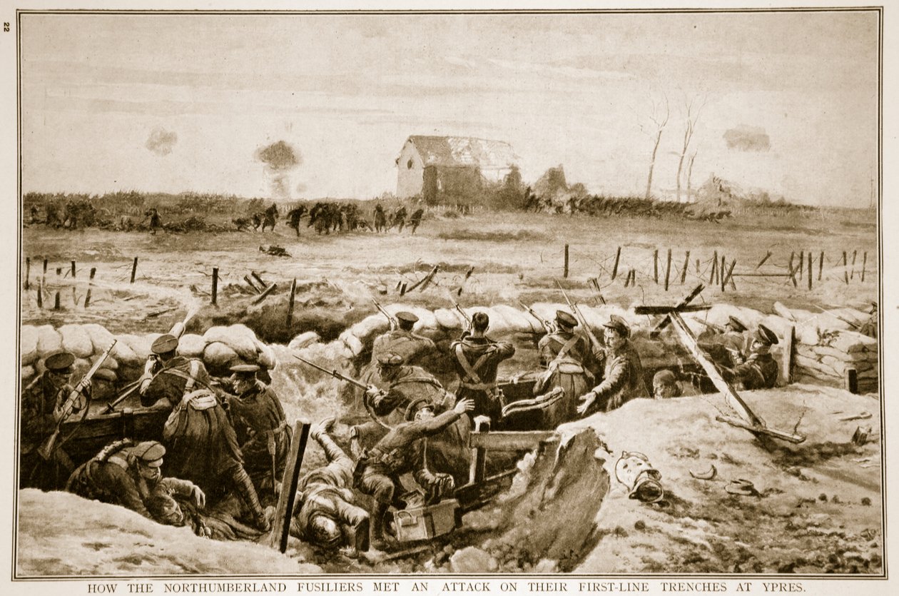 Comment les Northumberland Fusiliers ont repoussé une attaque sur leurs tranchées de première ligne à Ypres, 1914-19 - English School