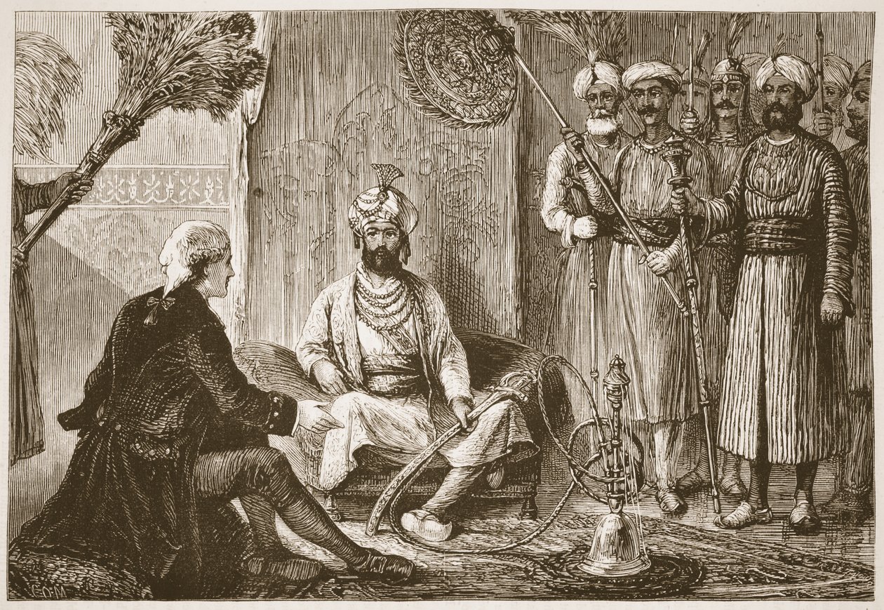 Hyder Ali et le missionnaire, illustration de Cassell