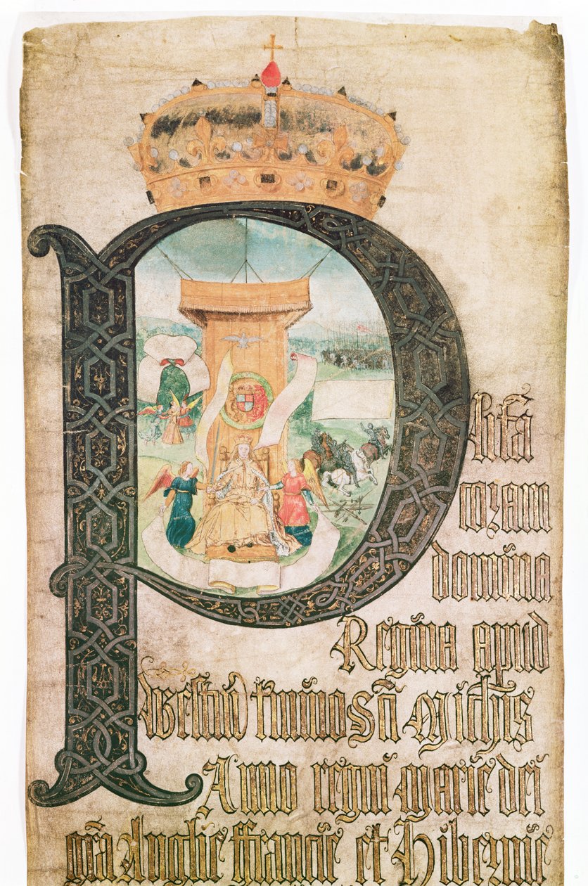 Initiale illuminée, Coram Rege Rolls - English School