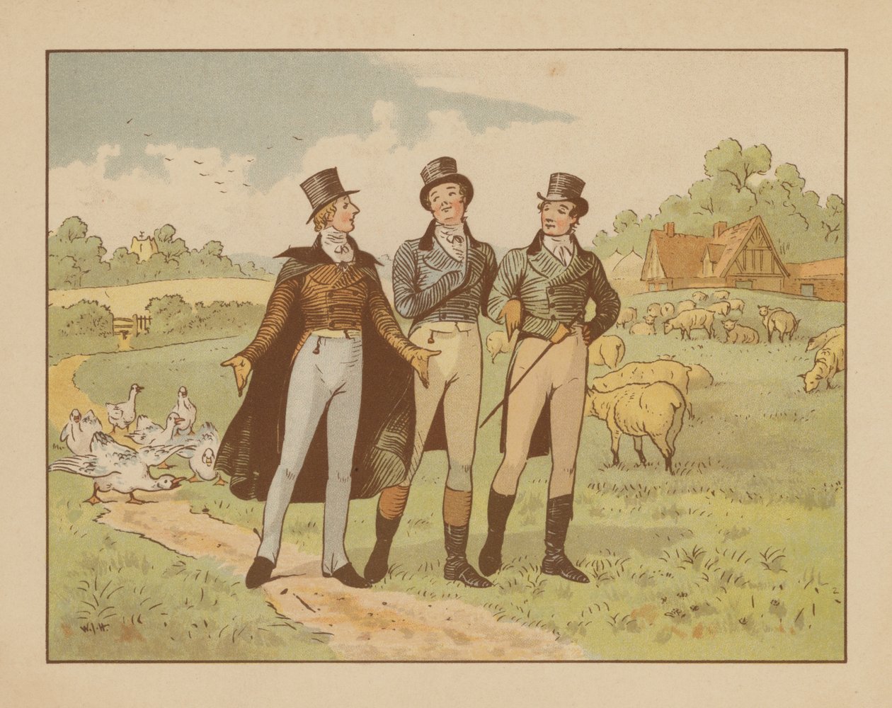 Illustration pour The Men of Ware, vers 1880 (lithographie couleur) - English School