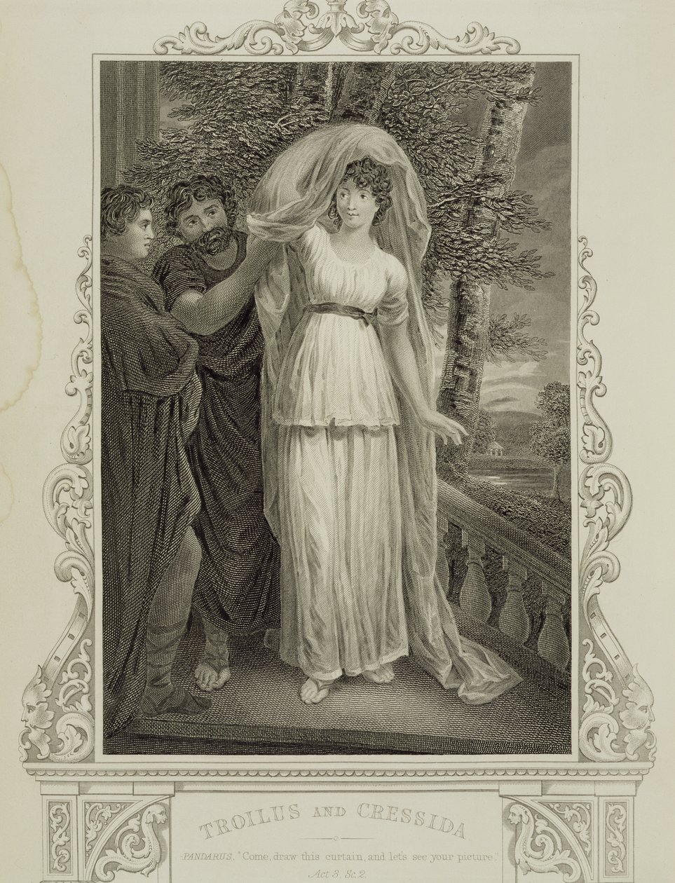 Illustration de Troilus et Cressida, Acte III, Scène 2, par William Shakespeare (1564-1616) - English School