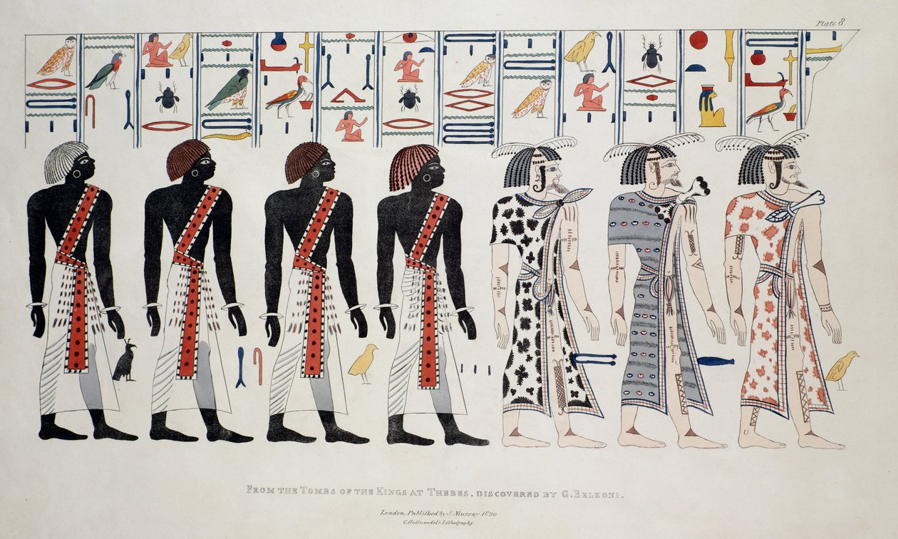 Illustration des Tombes des Rois à Thèbes, découvertes par G. Belzoni, gravure publiée en 1820 - English School