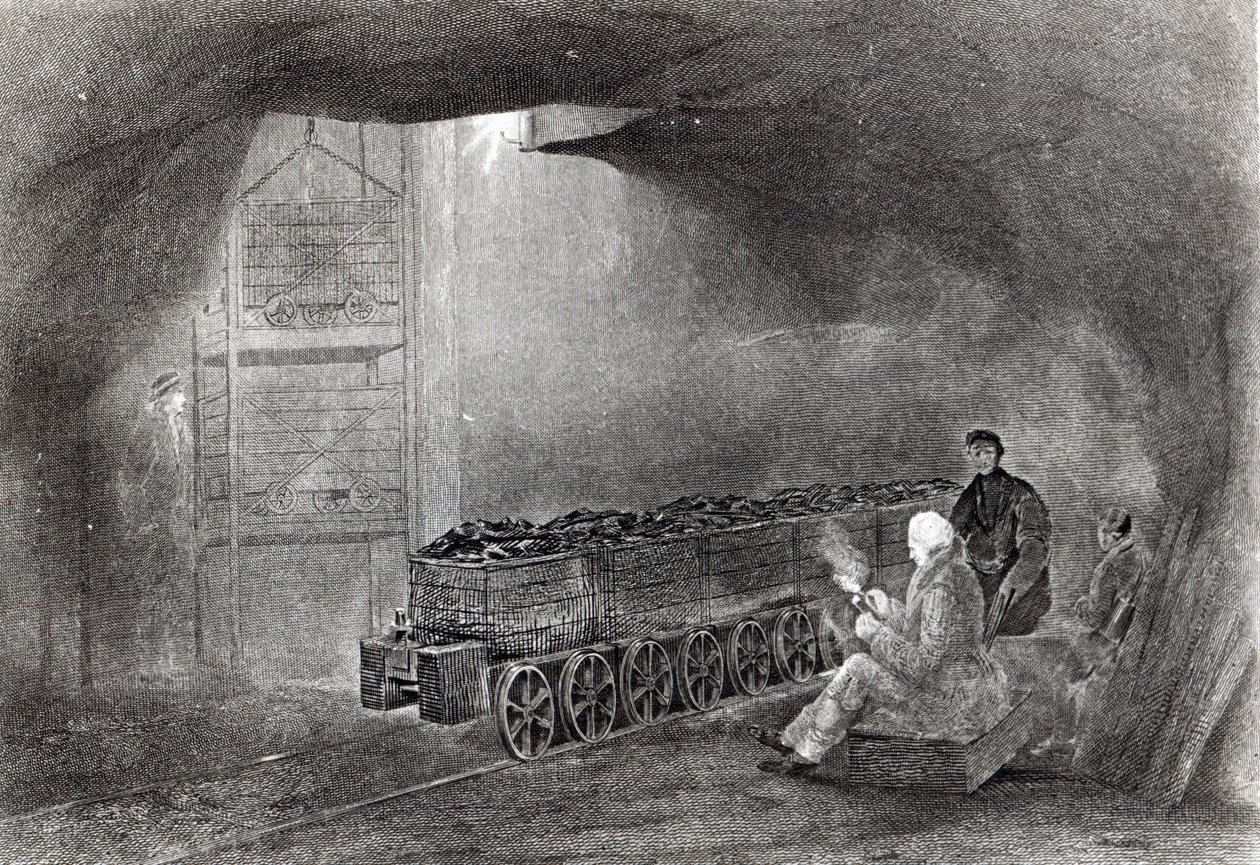 Dans la mine de charbon, illustration de 