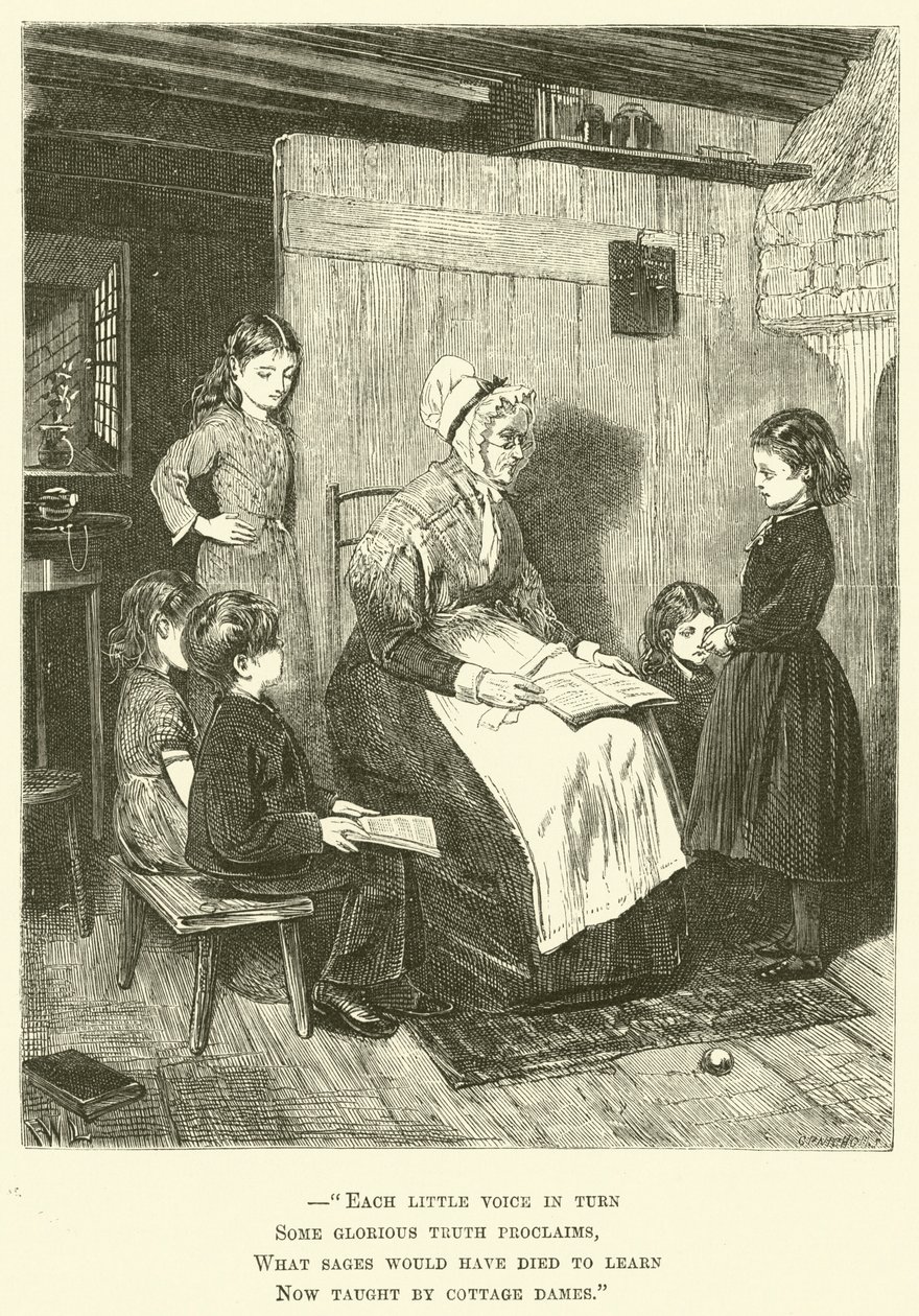 Enfants apprenants (gravure) - English School