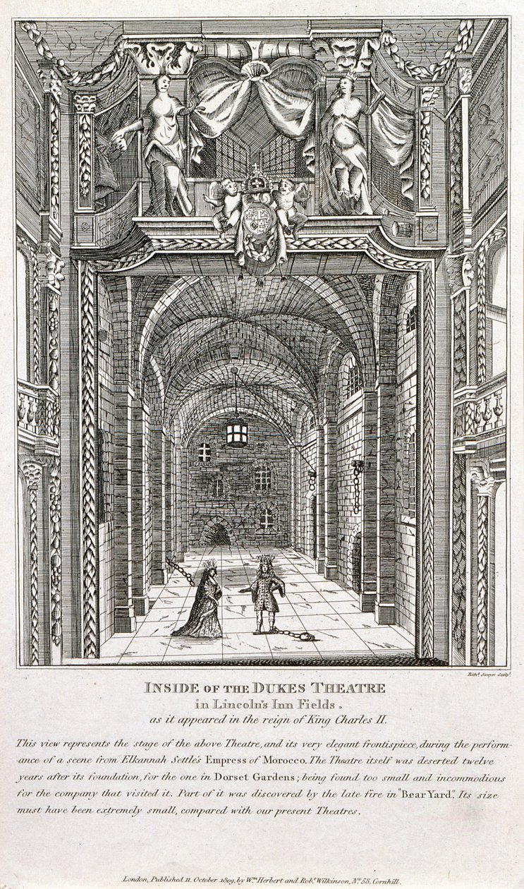 Intérieur du Théâtre des Ducs, Londres, gravé par Richard Sawyer, 1820 - English School