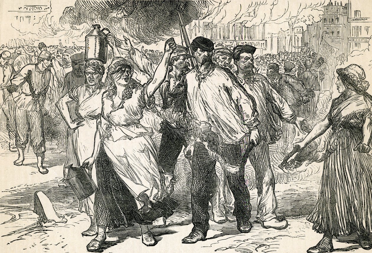 Insurgés ravageant les rues de Paris, tiré de l