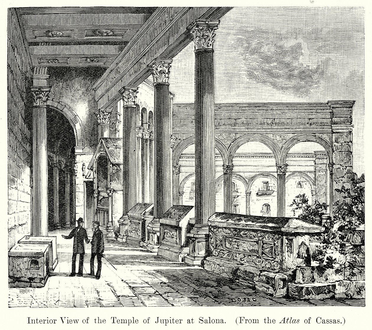 Vue intérieure du temple de Jupiter à Saloma (gravure) - English School