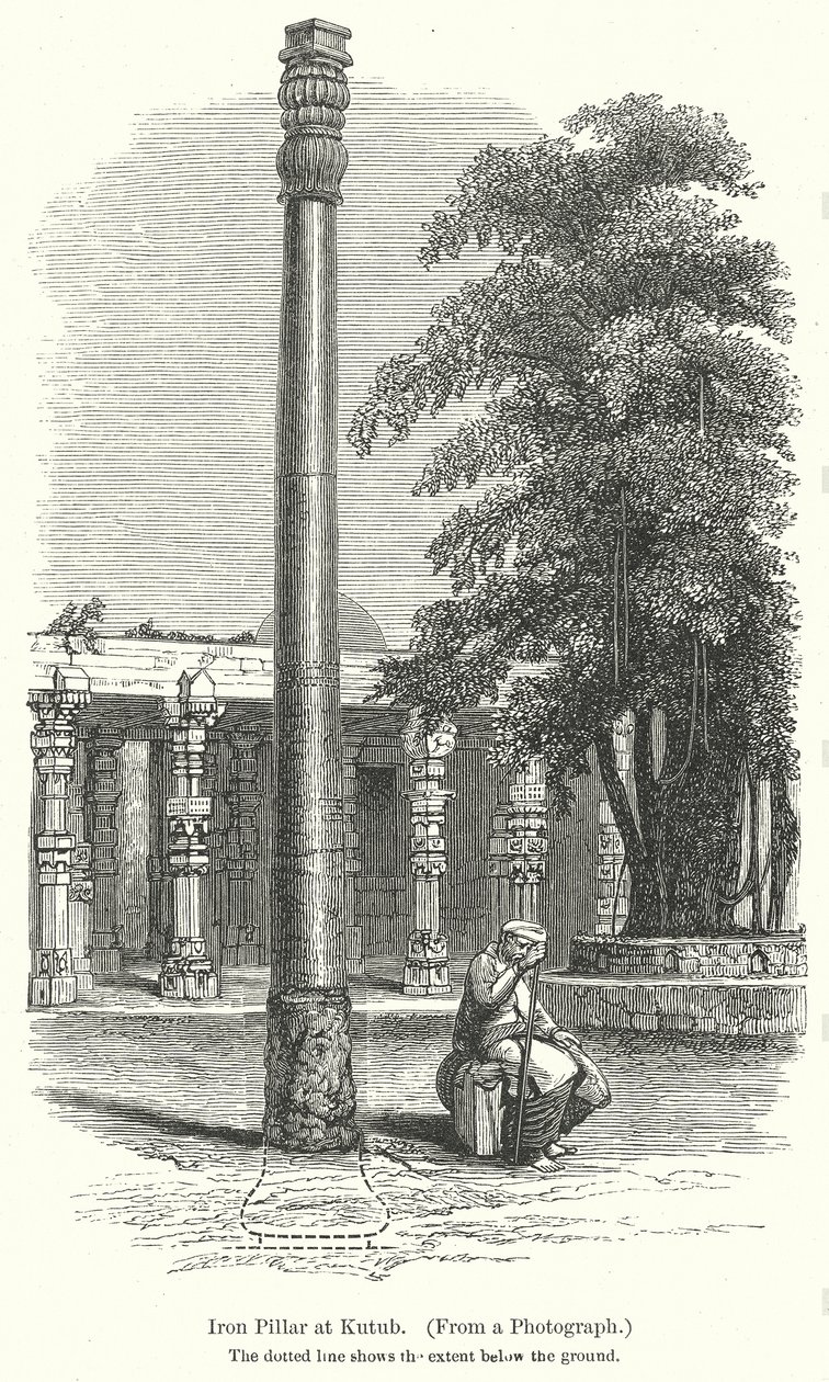 Pilier de fer à Kutub (gravure) - English School