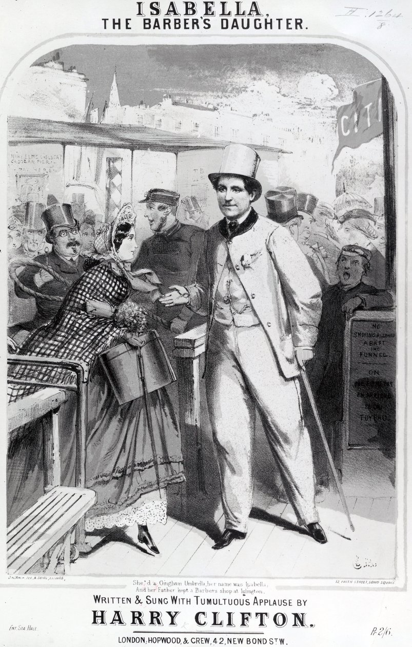 Isabella la fille du barbier, publicité pour la musique de Harry Clifton, 1865 - English School